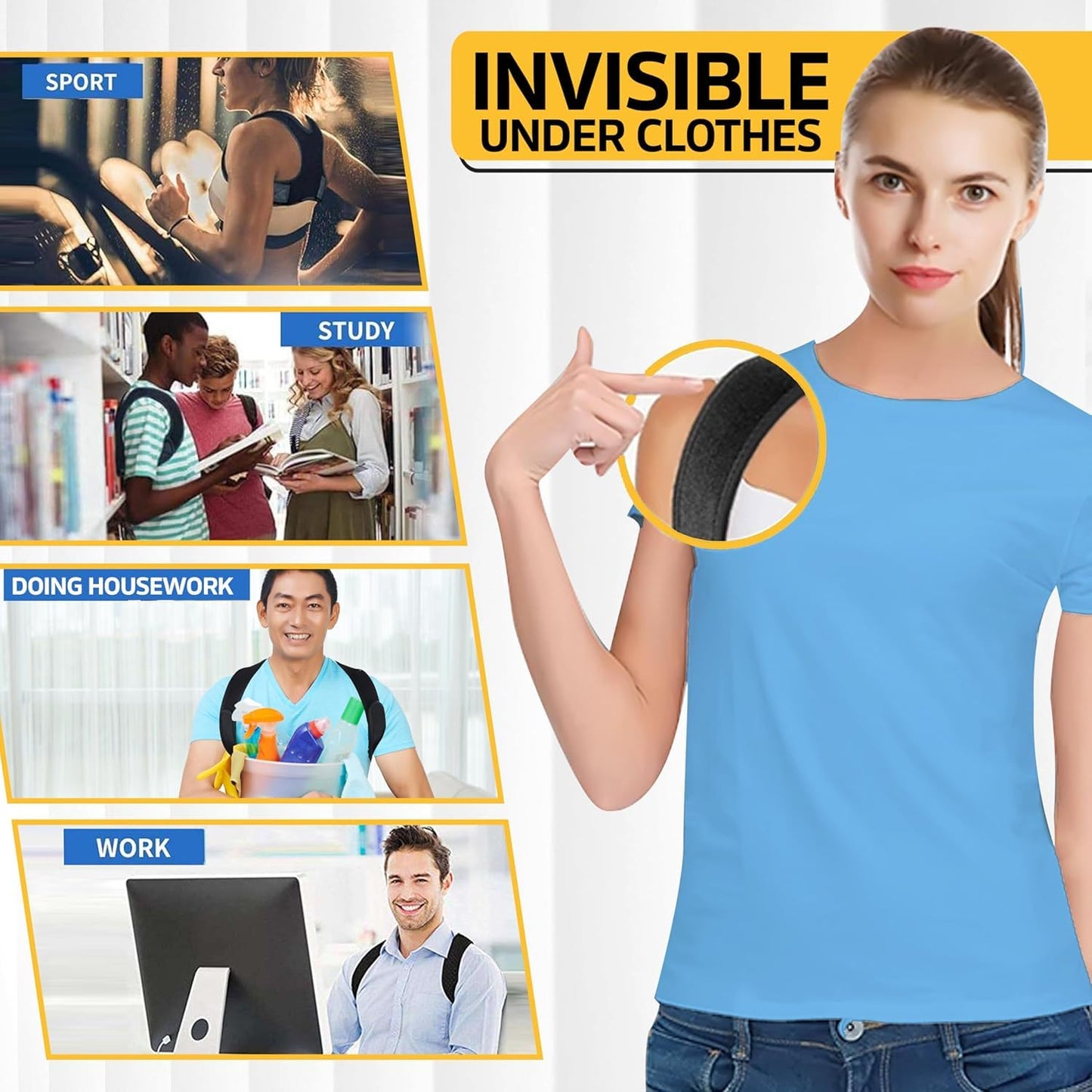 Adjustable Back Shoulder Posture Corrector Belt