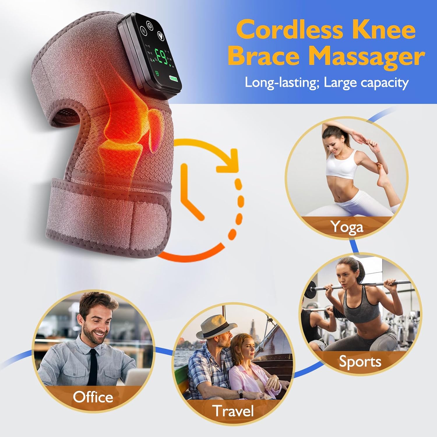 Portable Heated Vibration Massager – Joint Therapy Pad for Knee, Shoulder & Elbow